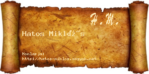 Hatos Miklós névjegykártya